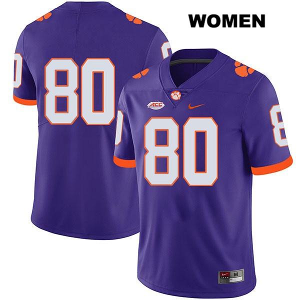 Women's Clemson Tigers #80 Luke Price Stitched Purple Legend Authentic Nike No Name NCAA College Football Jersey OSF7746HU